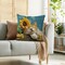 Spring Pillow Covers 18x18 Inch Orange Cat Sunflowers Throw Pillowcase Summer Home Sofa Bedroom Living Room Holiday Cushion Case Modern Decorations